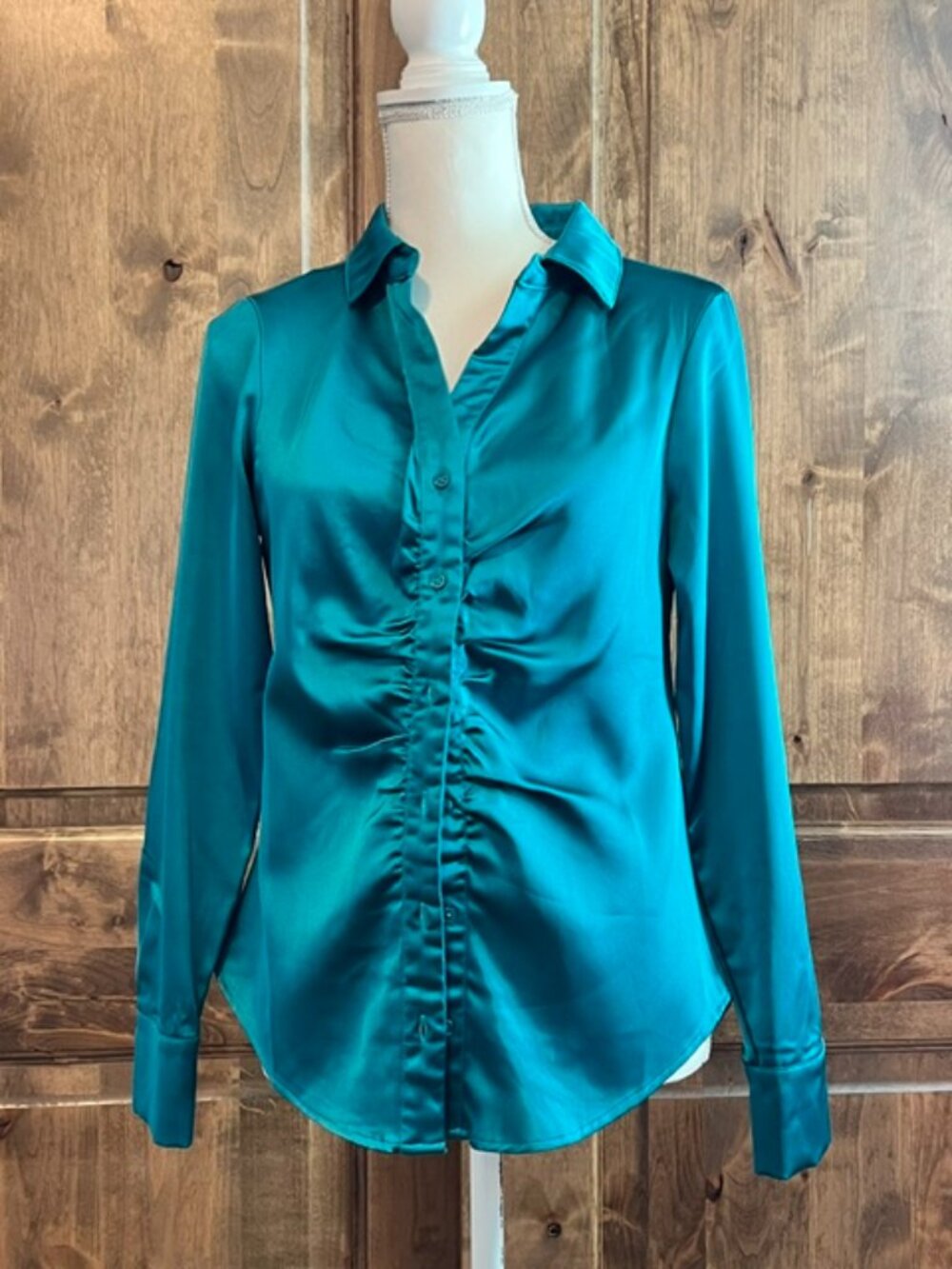 Turquoise Button-Down Top